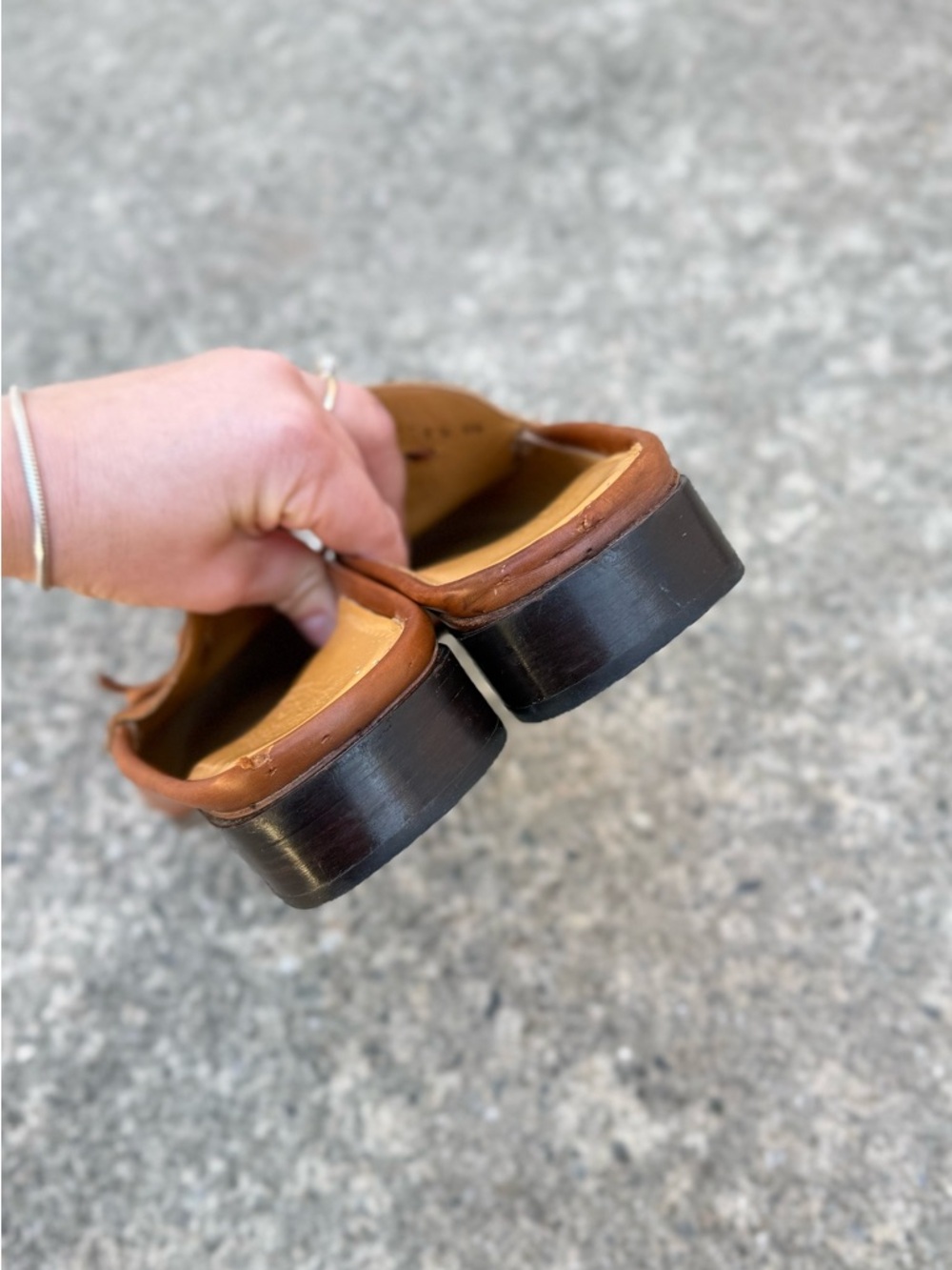 Vintage Genuine Leather Cole Haan Brown Mules Clogs Women’s Size 7.5 - Picture 3 of 7